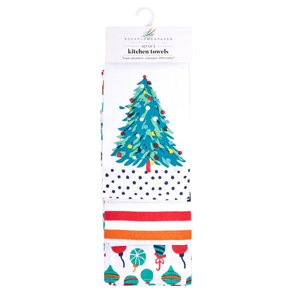Set of 3 Seasonal Cotton Kitchen Towels - Perfect for Holiday Cheer Cotton Kitchen Towel - rockflowerpaper