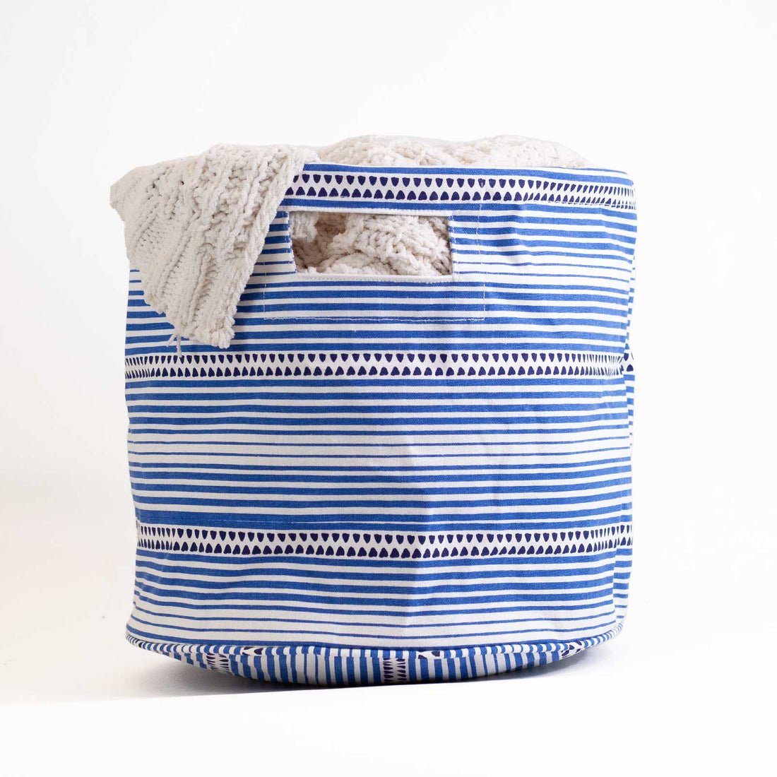 Bethany Blue Canvas Basket Canvas Basket - rockflowerpaper