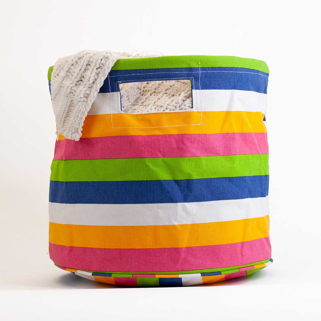 Coastal Stripe Canvas Basket Canvas Basket - rockflowerpaper