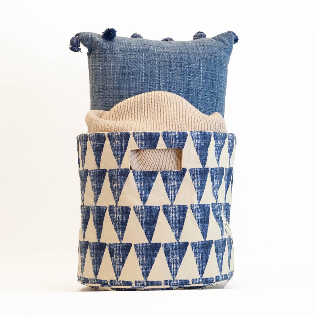 Dede Blue Canvas Basket Canvas Basket - rockflowerpaper