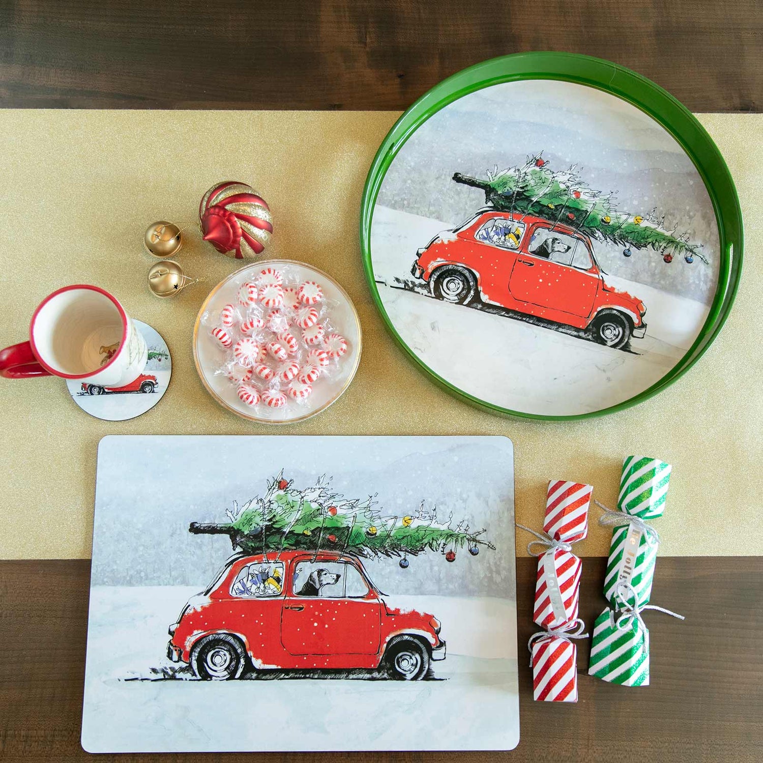 Holiday Hound Art Placemats - Set of 4 Placemat - rockflowerpaper