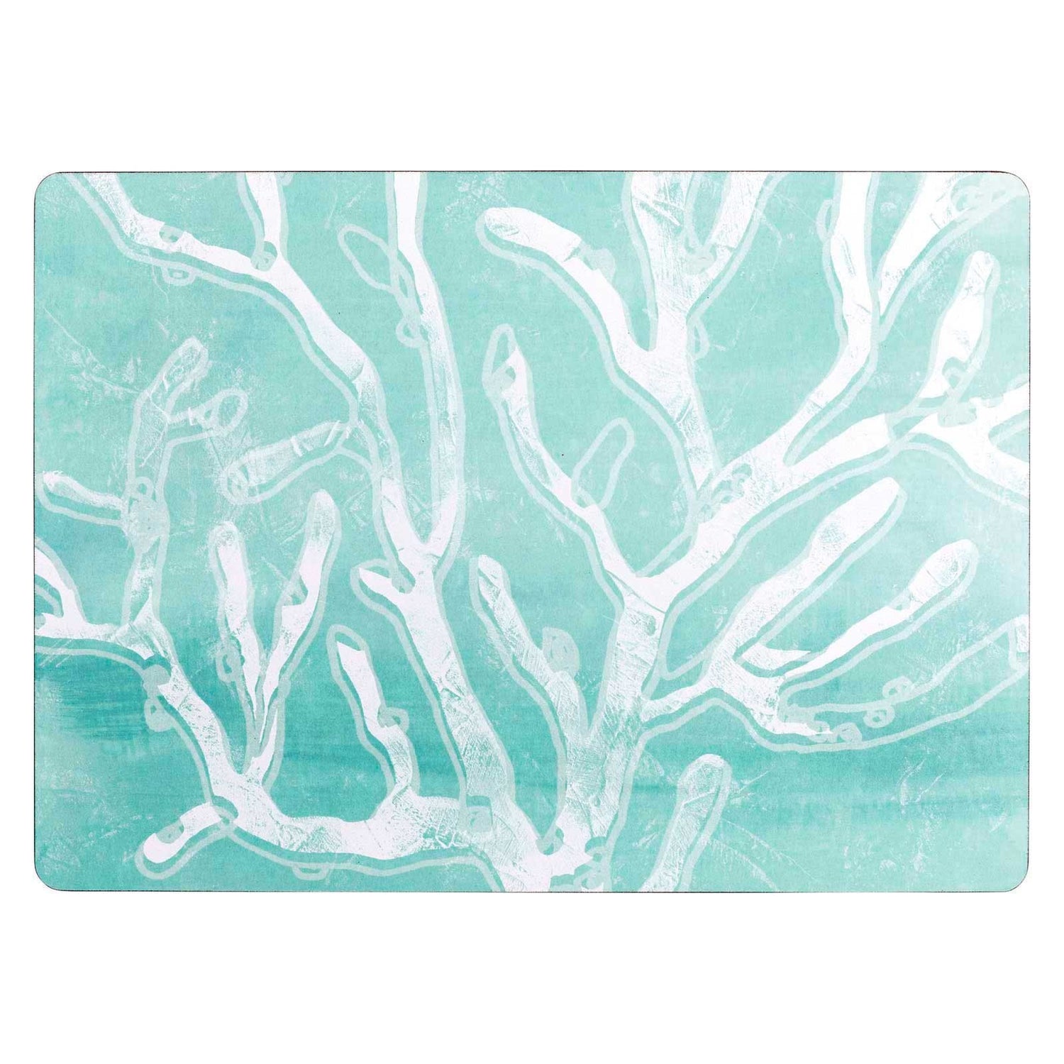 Cerulean Sea Coral Art Placemats - Set of 4 Placemat - rockflowerpaper