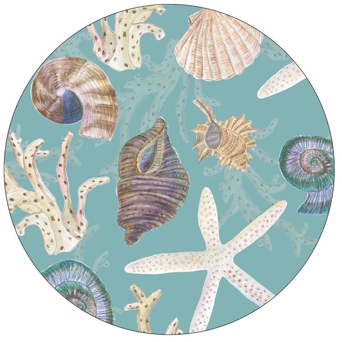 Sea Treasures Round Art Coaster - Set of 4 Coaster - rockflowerpaper