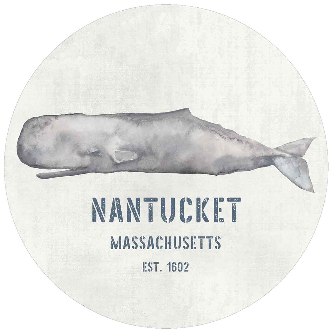 Nantucket Whale Round Art Coaster - Set of 4 Coaster - rockflowerpaper