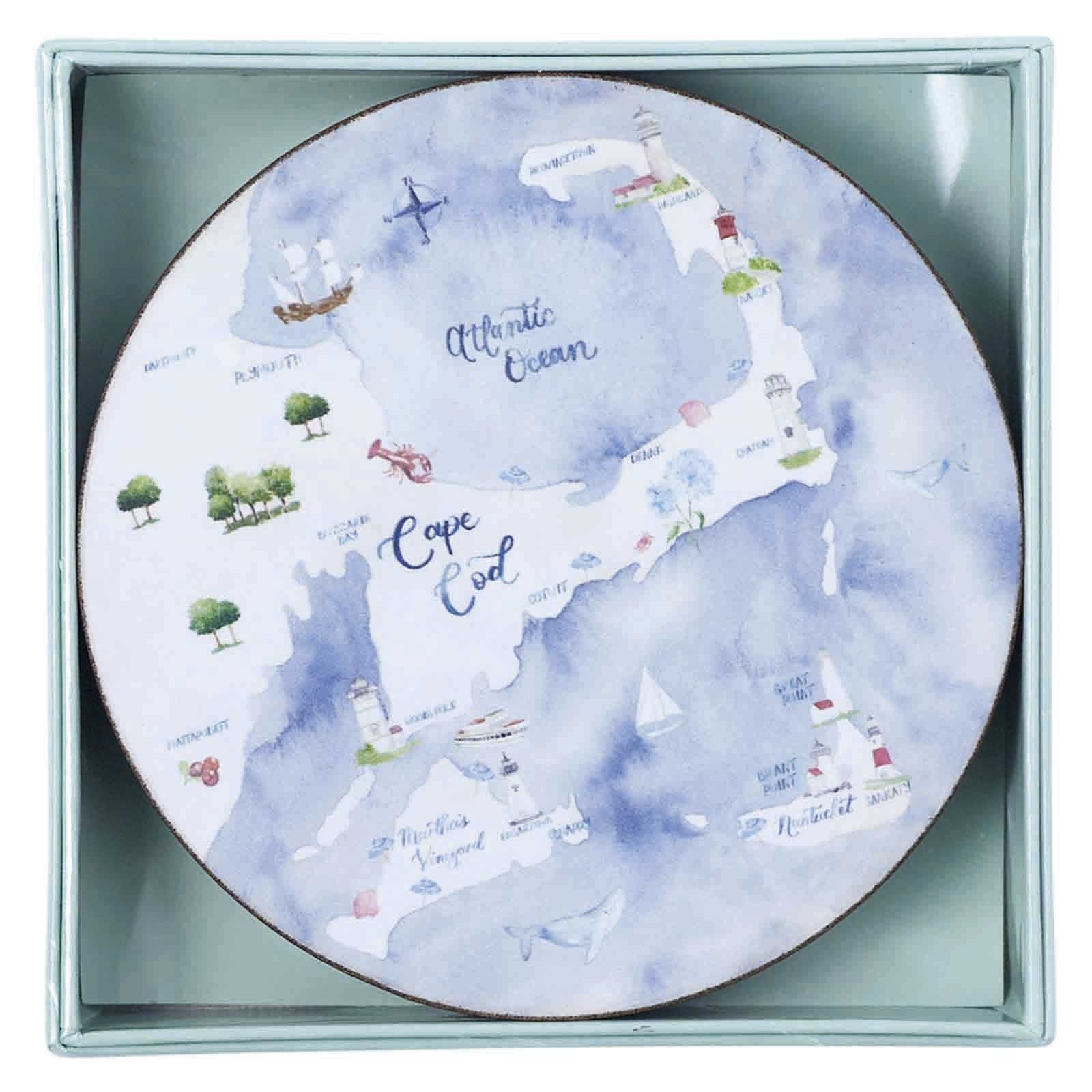 Cape And Islands Round Art Coasters - Set of 4 Coaster - rockflowerpaper