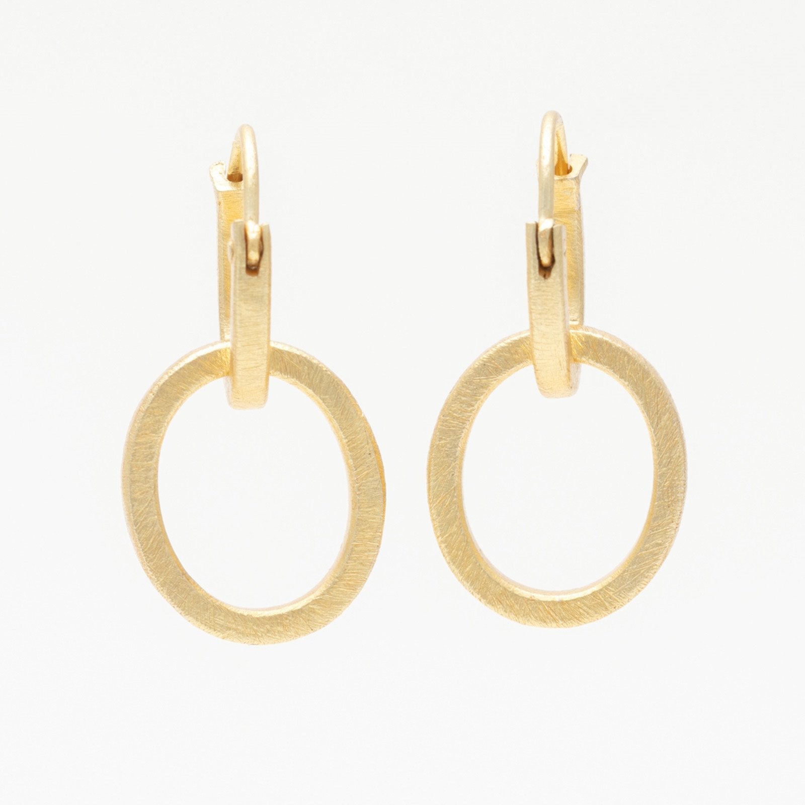 18K Gold Plated Circle And U-Shaped Double Hoop Earrings Earring - rockflowerpaper