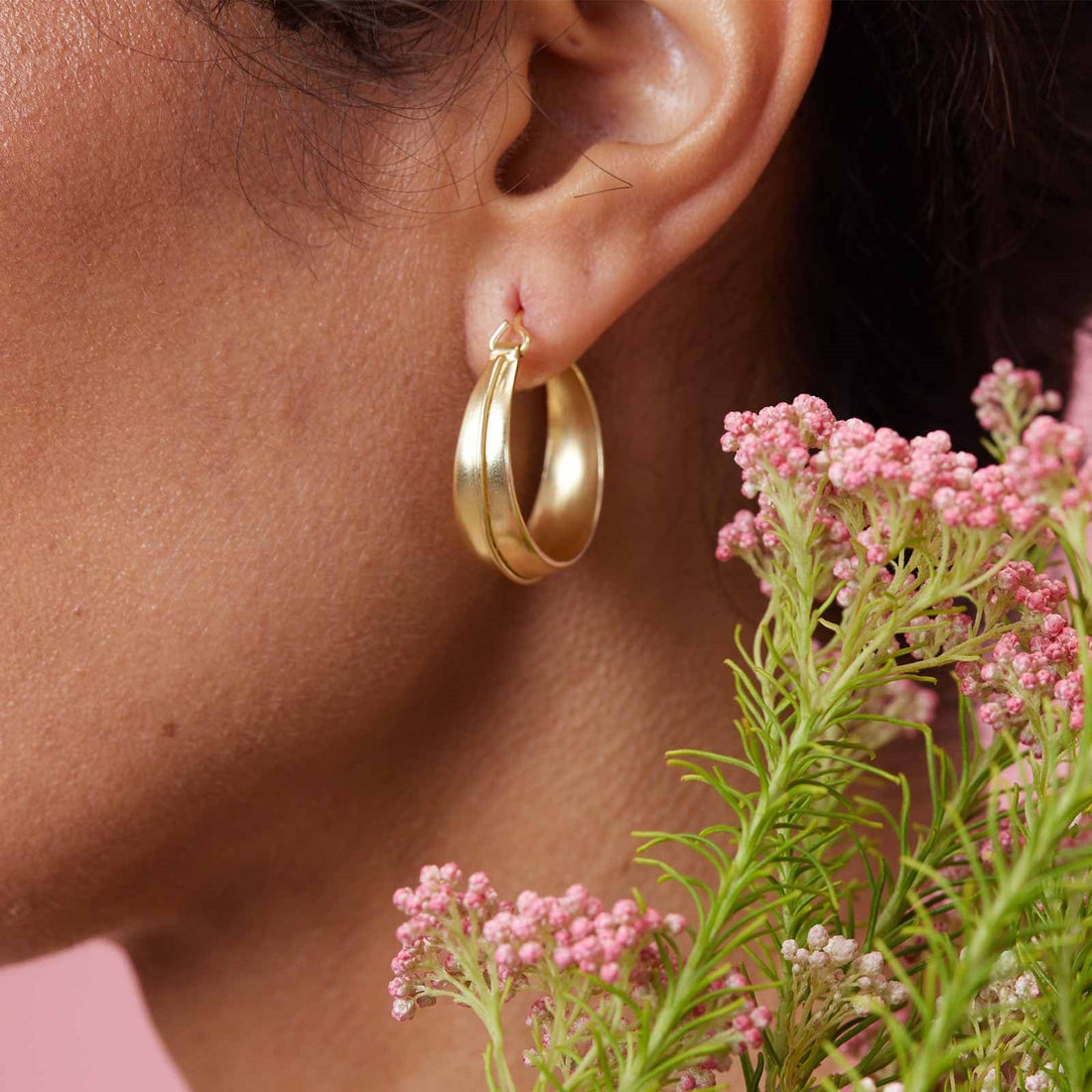 18K Gold Plated Round Hoop Earrings Earring - rockflowerpaper