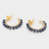 Small Hoop Earrings 18K Gold Plated With Blue Fire Lapiz Beads Earring - rockflowerpaper