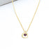 Cherry Ruby Medallion Pendant Necklace, 16"+2" Extender - Gold Plated Necklace - rockflowerpaper
