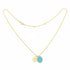 Aqua Chalcedony Durga Charm Double Pendant Necklace, 18"+2” - Gold Plated Necklace - rockflowerpaper