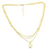 Medallion Om Pendant Chunky Bead Triple Layer Necklace, 18"+2" - Gold Plated Necklace - rockflowerpaper