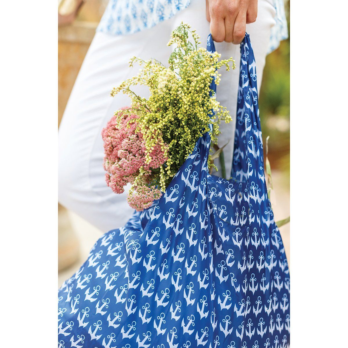 Anchor Navy Blu Bag Reusable Shopping Bag-Machine washable Reusable Shopping Bag - rockflowerpaper