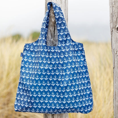 Anchor Navy Blu Bag Reusable Shopping Bag Reusable Shopping Bag - rockflowerpaper