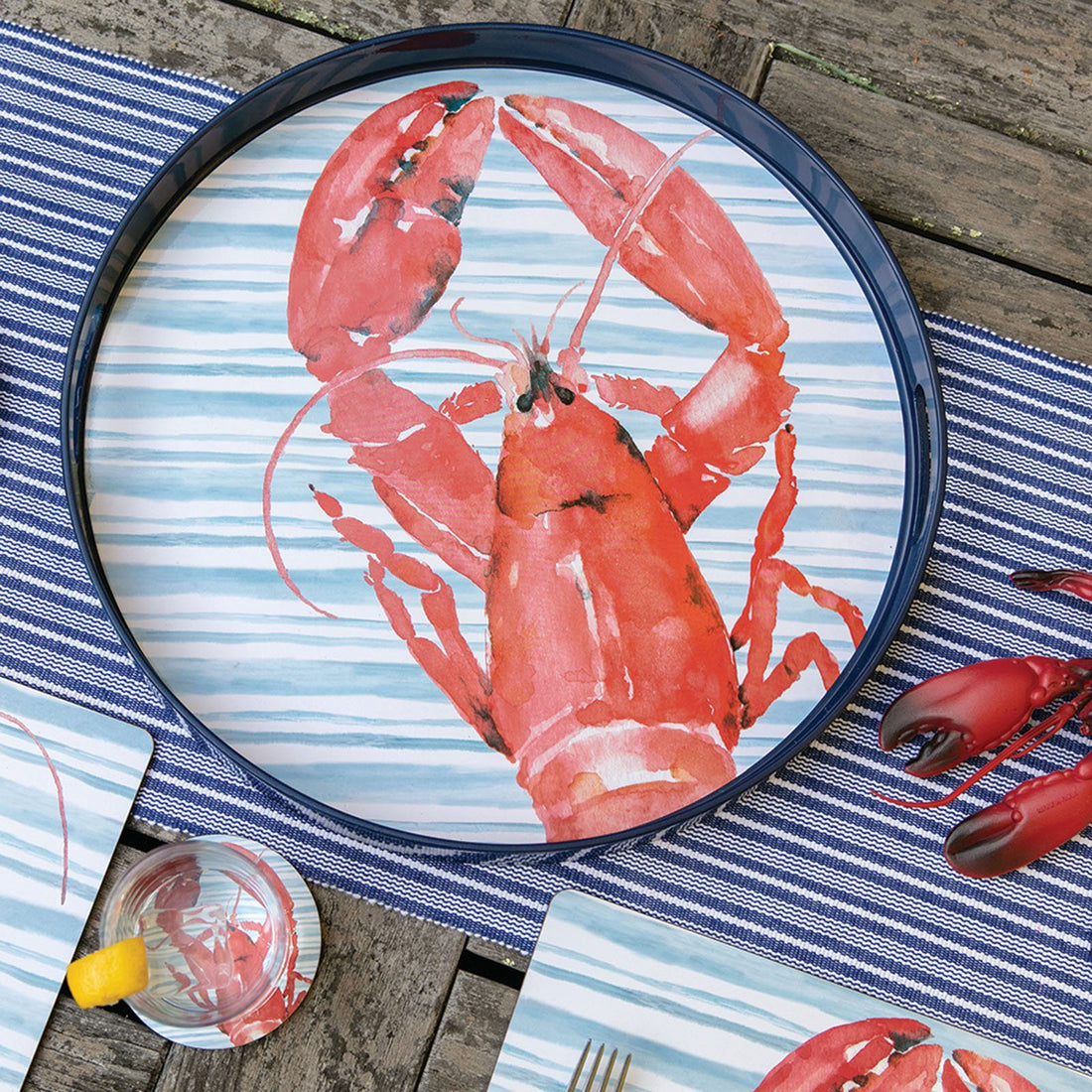 Red Lobster Coco Tray - Unique 15-Inch Design Tray - rockflowerpaper