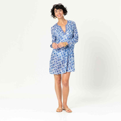 Amora blu Cotton Pintuck Beach Cover Up Swim Cover Up - rockflowerpaper