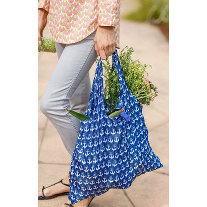 Anchor Navy Blu Bag Reusable Shopping Bag - Machine washable Reusable Shopping Bag - rockflowerpaper