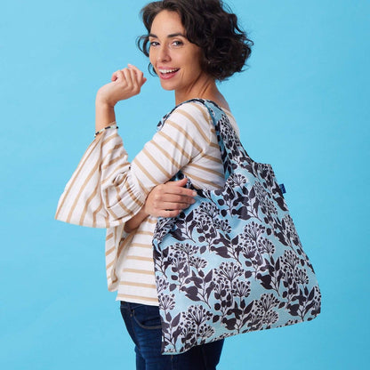 Autumnal Flora Blu Bag Reusable Shopping Bag - Machine Washable Reusable Shopping Bag - rockflowerpaper