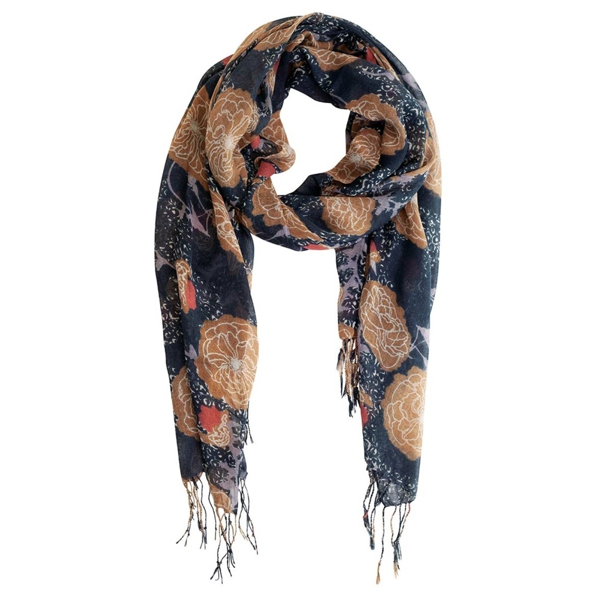 Autumnal Roses Featherweight Tassel Lux Scarf Scarf - rockflowerpaper