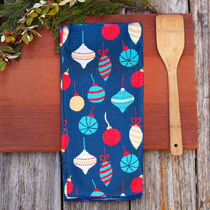 Bauble Ornaments blu Kitchen Tea Towel Kitchen Towel - rockflowerpaper