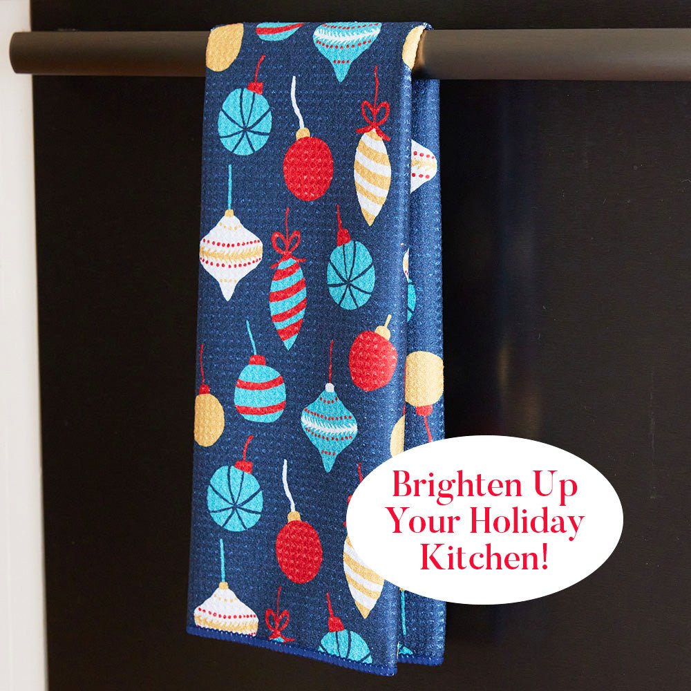 Bauble Ornaments blu Kitchen Tea Towel Kitchen Towel - rockflowerpaper