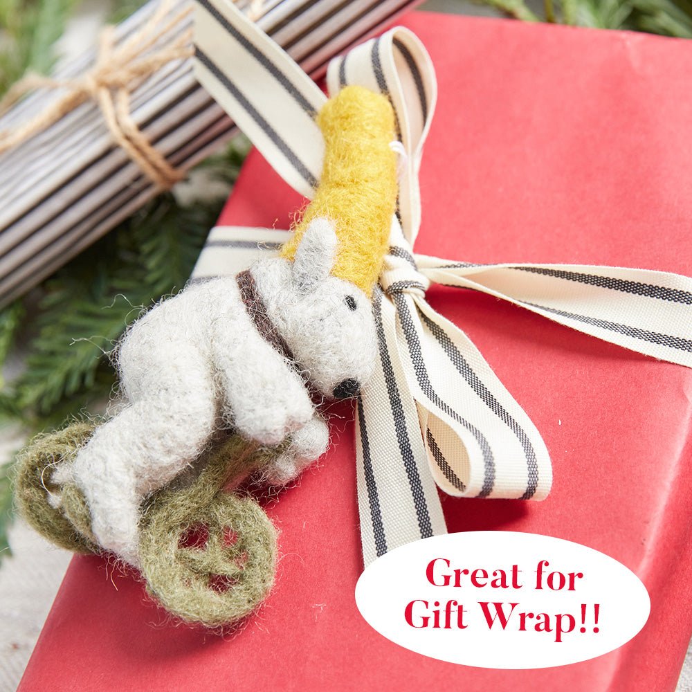 Bicycling Mouse Felt Ornament - Perfect for Bicycle Fans! Ornament - rockflowerpaper