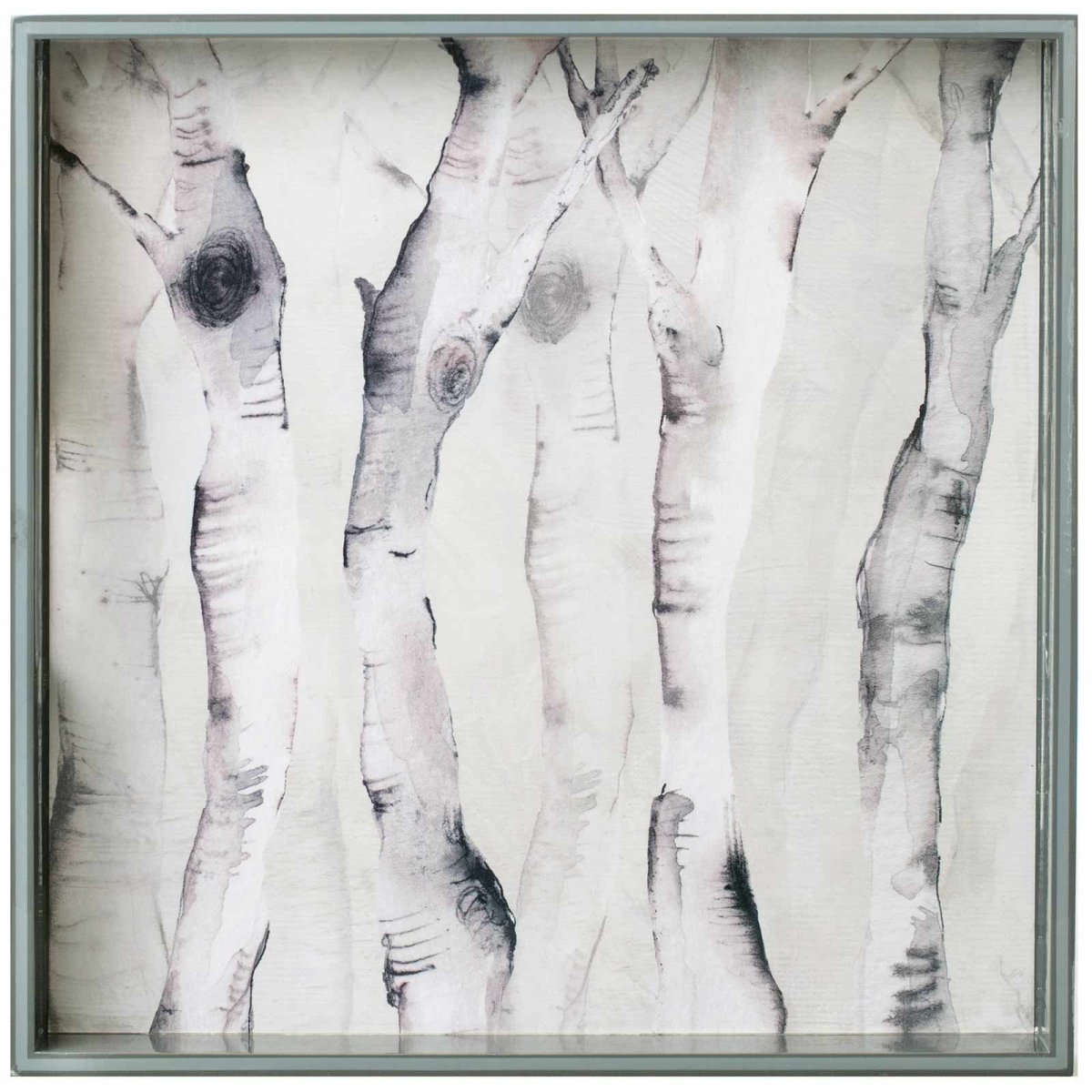 Birch Forest 15 Inch Square Lacquer Art Serving Tray Tray - rockflowerpaper