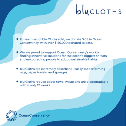 Artichokes Eco-Friendly blu Sponge Cloth  - Set of 2 Eco Cloth - rockflowerpaper