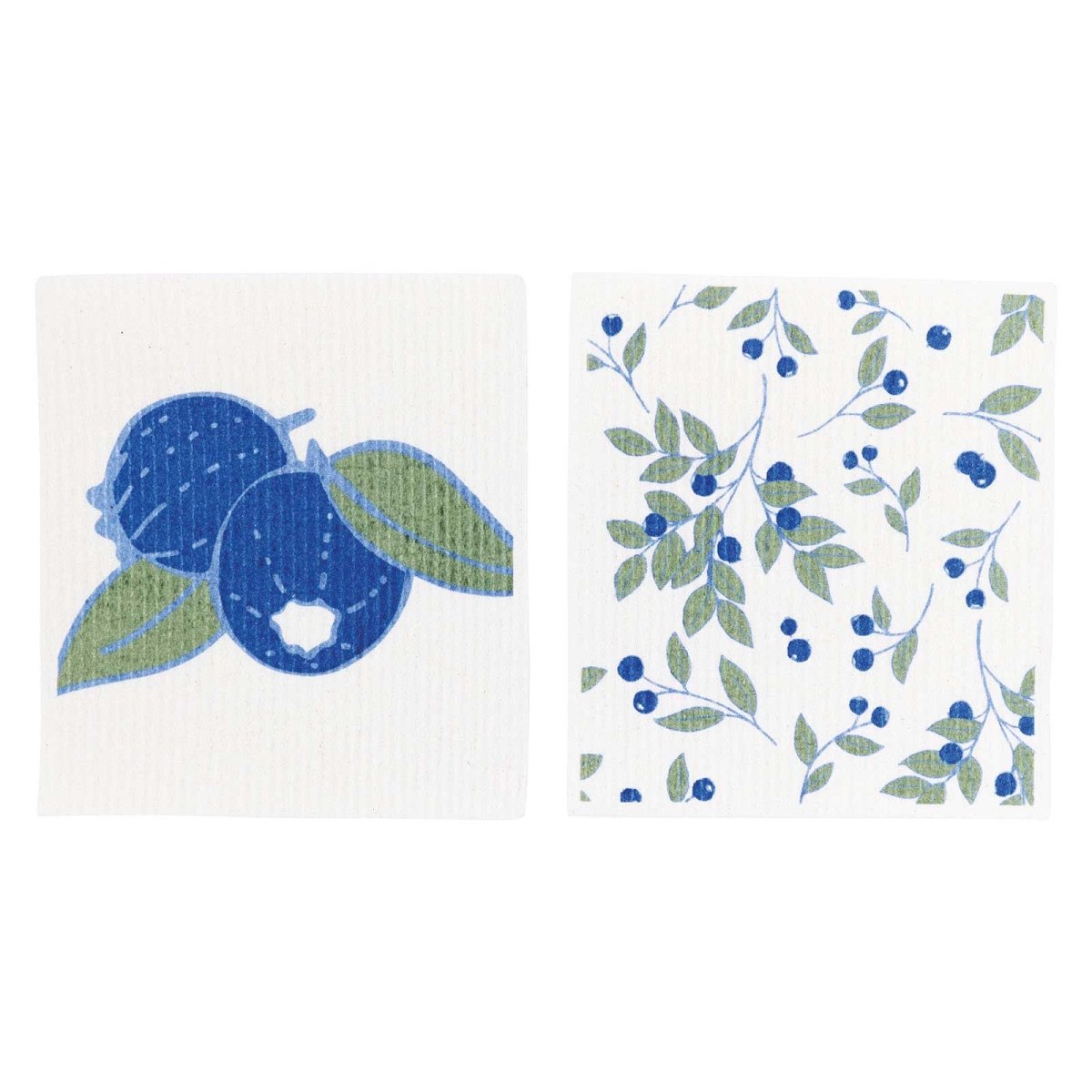Blueberries Eco - Friendly blu Sponge Cloth - Set of 2 Eco Cloth - rockflowerpaper