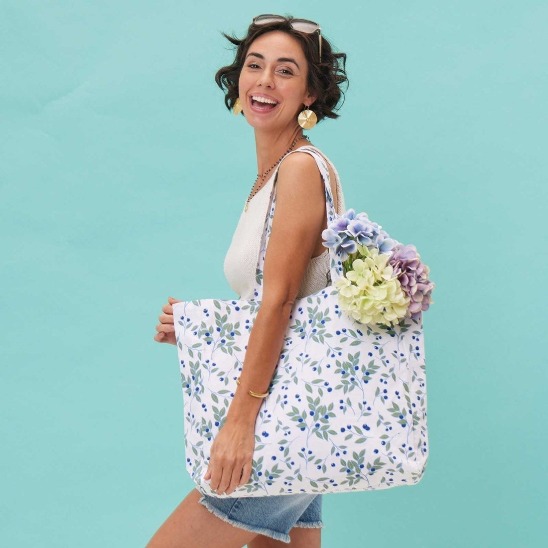 Blueberries Little Shopper Tote Bag Tote - rockflowerpaper