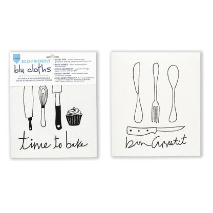 Bon Appetit Eco - Friendly blu Sponge Cloth - Set of 2 Eco Cloth - rockflowerpaper