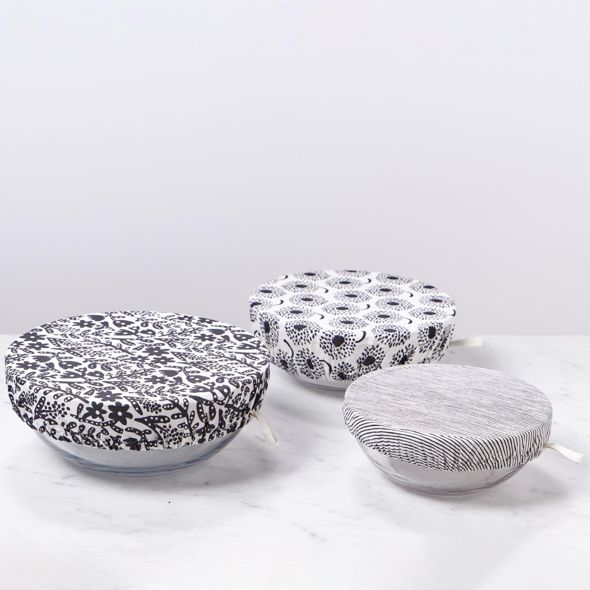 Botanical blu Kitchen Food Storage Covers (Set of 3 ) Eco Dish Cover - rockflowerpaper
