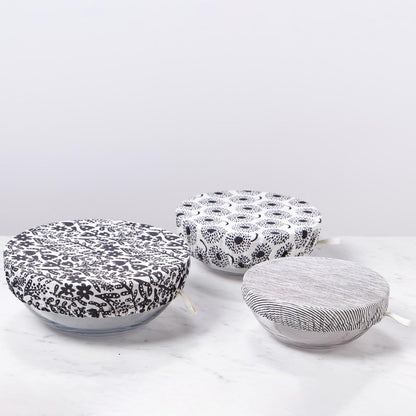 Botanical blu Kitchen Food Storage Covers (Set of 3 ) Eco Dish Cover - rockflowerpaper