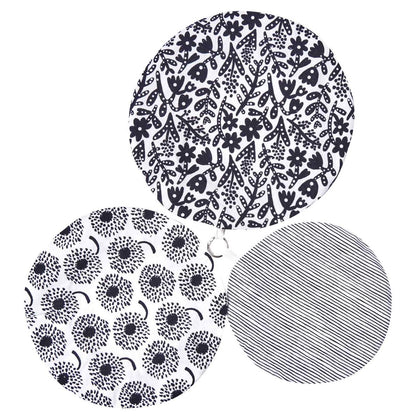 Botanical blu Kitchen Food Storage Covers (Set of 3 ) Eco Dish Cover - rockflowerpaper