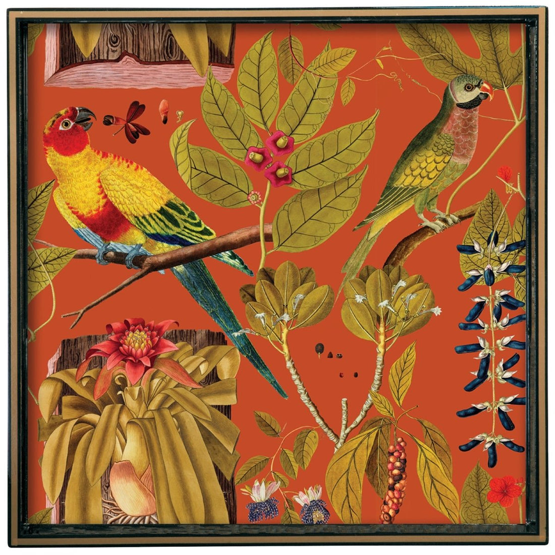 Botanist Journal 15&quot; Square Lacquer Art Serving Tray Tray - rockflowerpaper