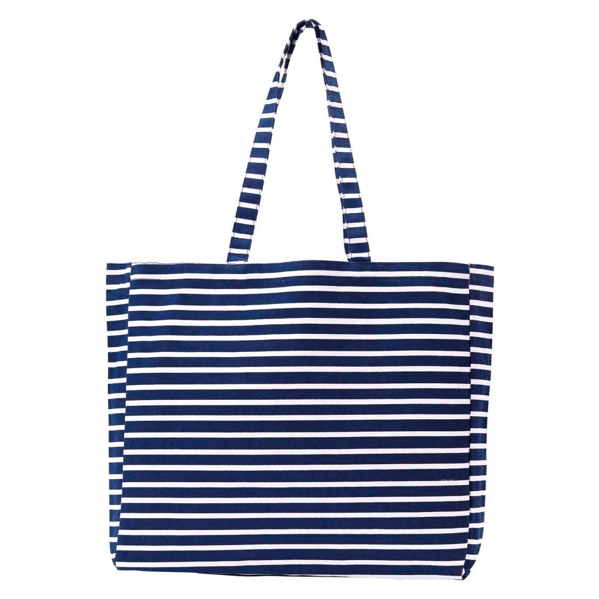 Breton Stripe Little Shopper Tote Bag - 100% Cotton Tote - rockflowerpaper