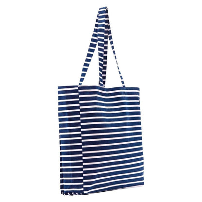 Breton Stripe Little Shopper Tote Bag - 100% Cotton Tote - rockflowerpaper