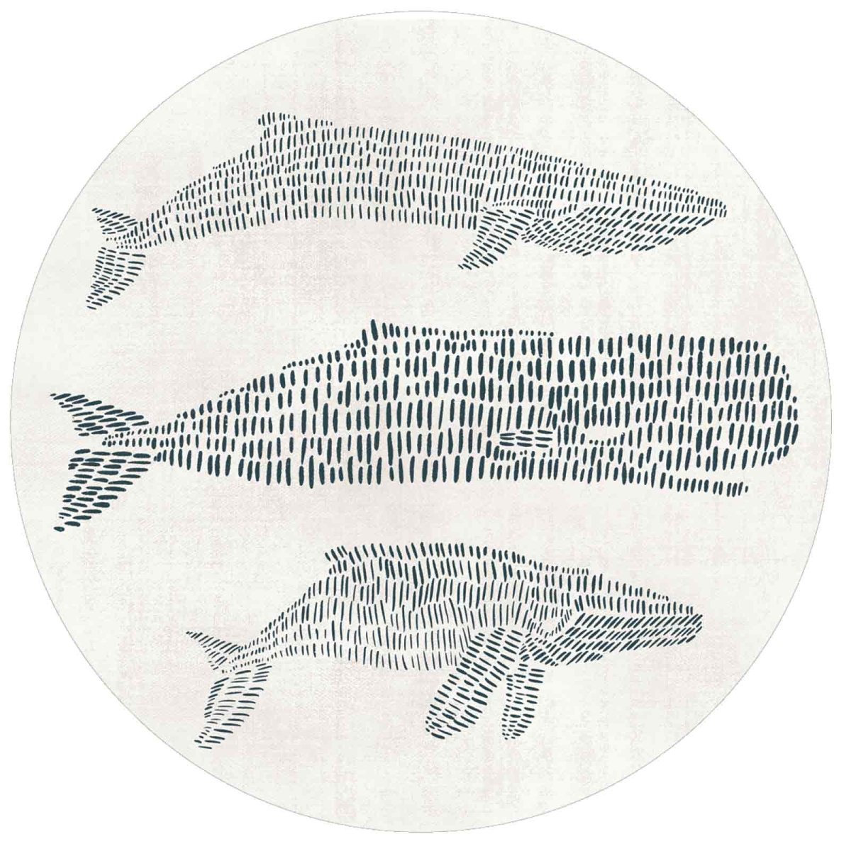 Cadet Blue Whales Round Art Coasters - Set of 4 Coaster - rockflowerpaper