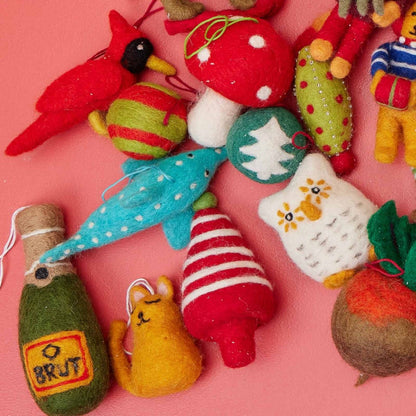 Cardinal Felt Ornament for Holiday Magic Ornament - rockflowerpaper