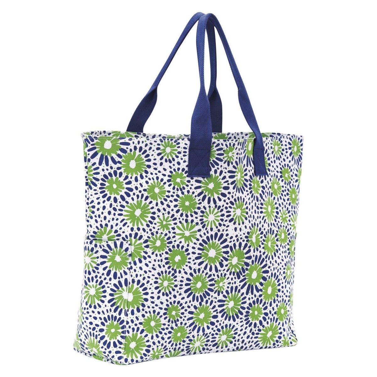 Chamomile Navy Green Carryall Bag Tote - rockflowerpaper