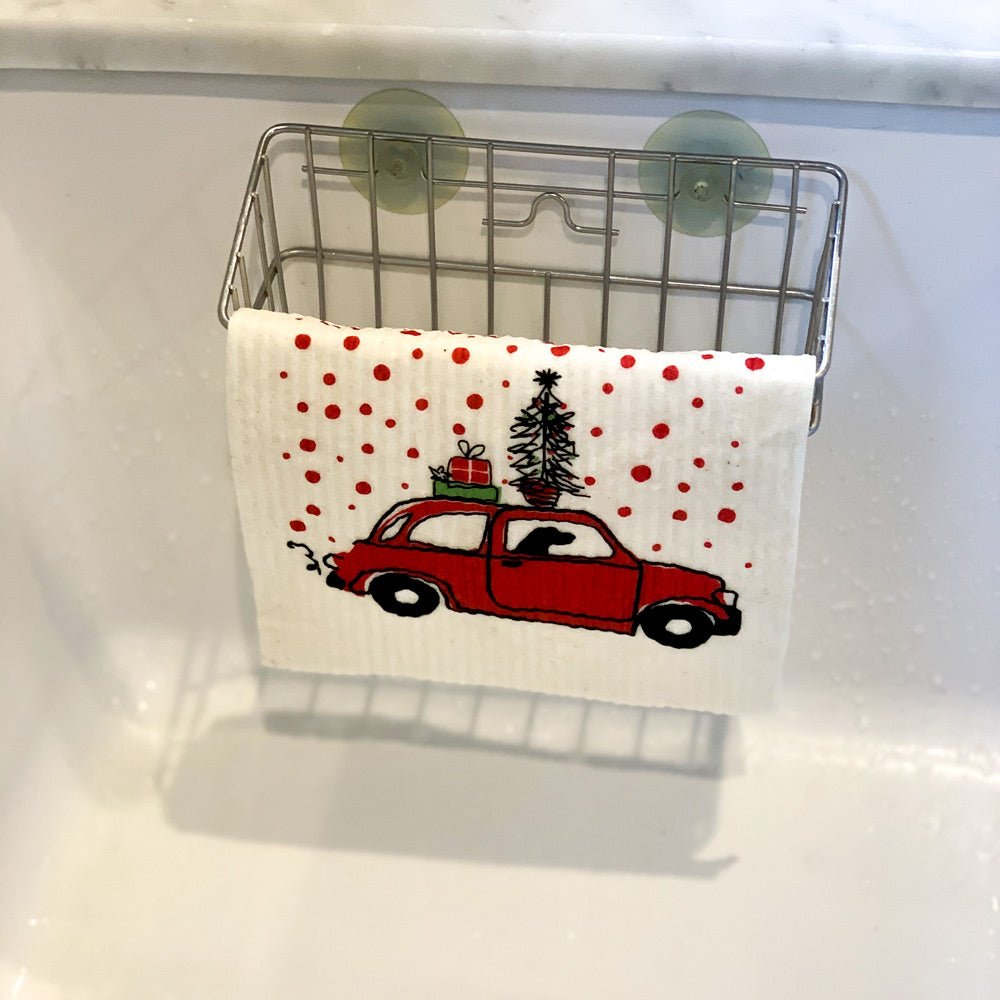 Christmas Nostalgia Eco - Friendly blu Sponge Cloth - Set of 2 Eco Cloth - rockflowerpaper