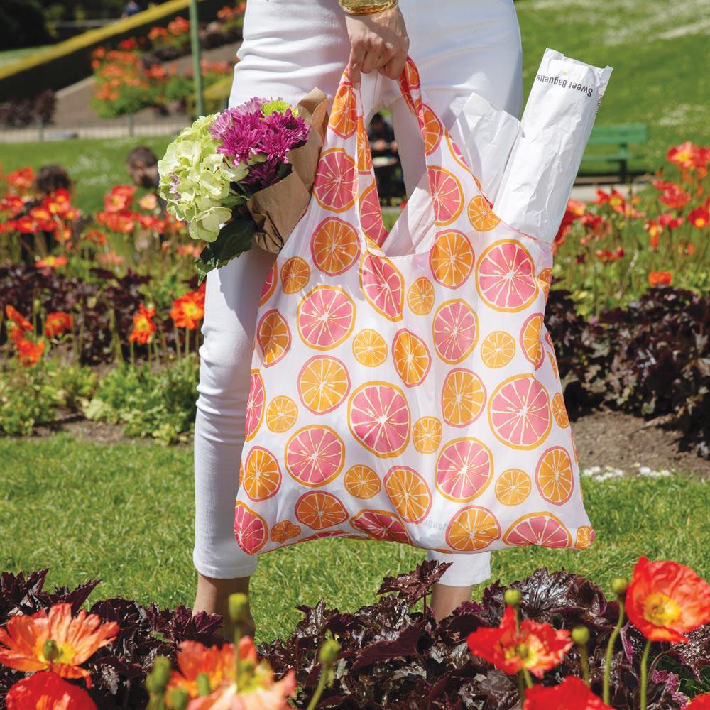 Citrus Red Blu Bag Reusable Shopping Bag - Machine Washable Reusable Shopping Bag - rockflowerpaper