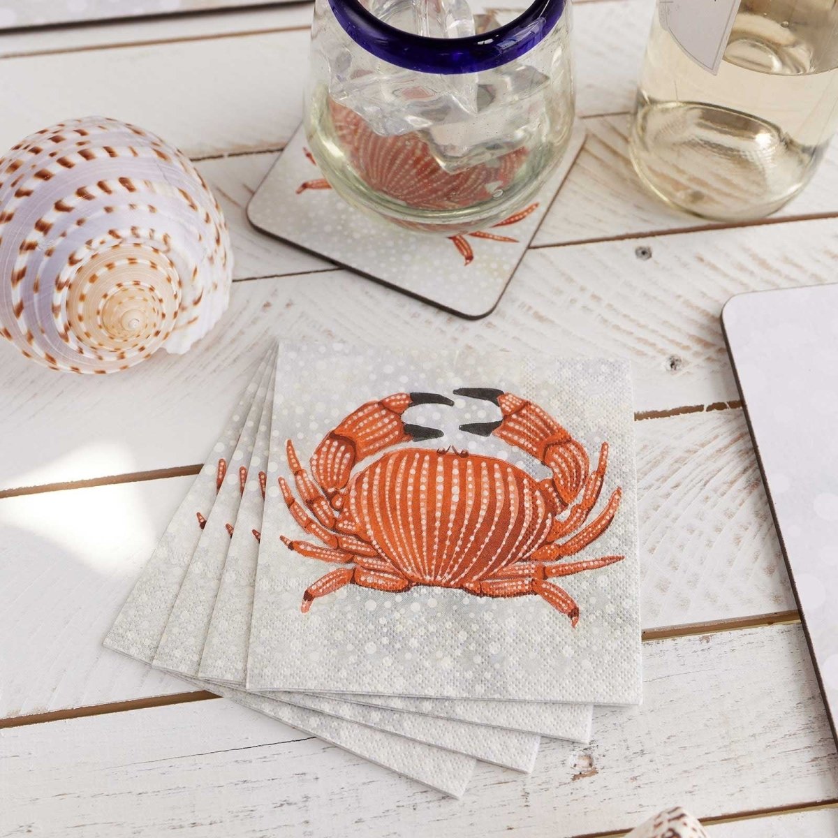 Crab Paper Cocktail Napkins (Pack of 20) Paper Cocktail Napkin - rockflowerpaper