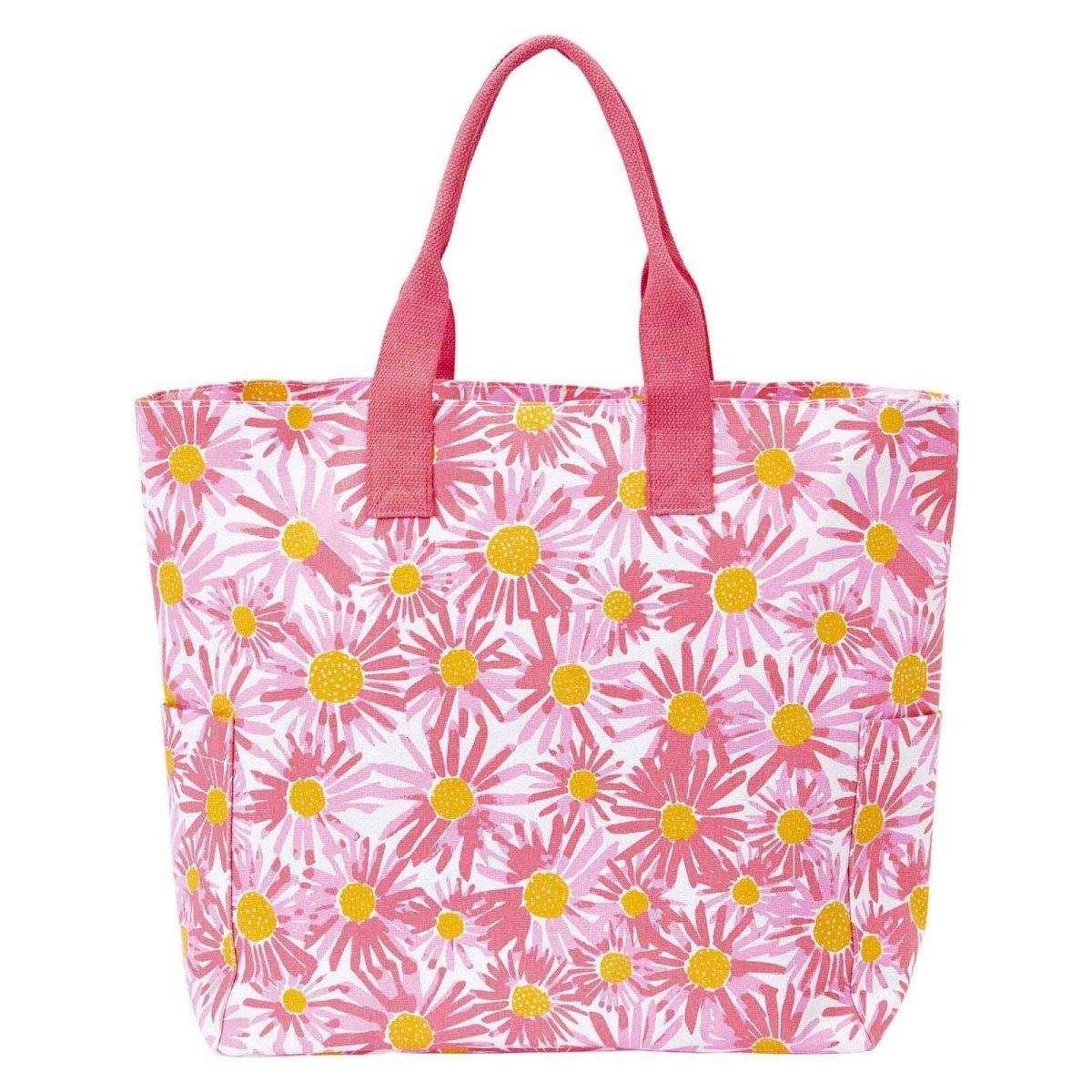 Daisies Pink Carryall Bag Tote - rockflowerpaper