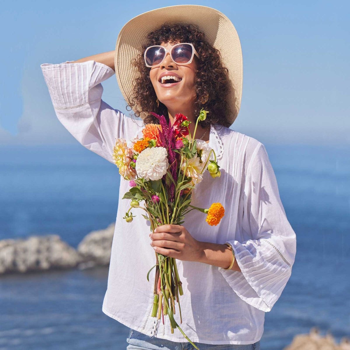 Easy Lightweight White Cotton Blouse Tunic - rockflowerpaper