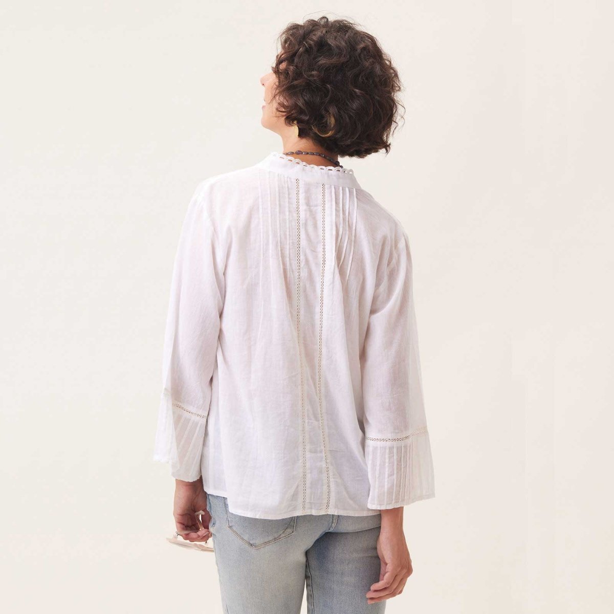 Easy Lightweight White Cotton Blouse Tunic - rockflowerpaper