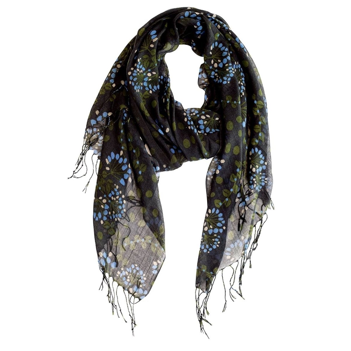 Fall Floral Featherweight Tassel Lux Scarf Scarf - rockflowerpaper