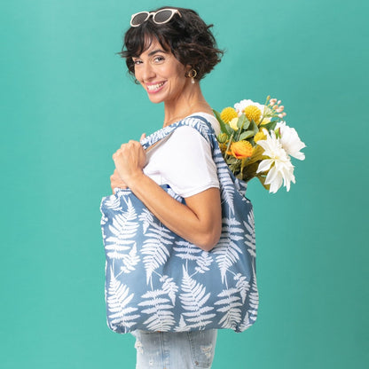 Fern Blu Bag Reusable Shopping Bag - Machine Washable Reusable Shopping Bag - rockflowerpaper
