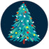 Festive Abstract Tree Round Art Christmas Coasters - Set of 4 Coaster - rockflowerpaper