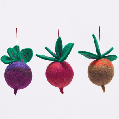 Festive Beets Felt Ornaments - Pack 3 Ornament - rockflowerpaper