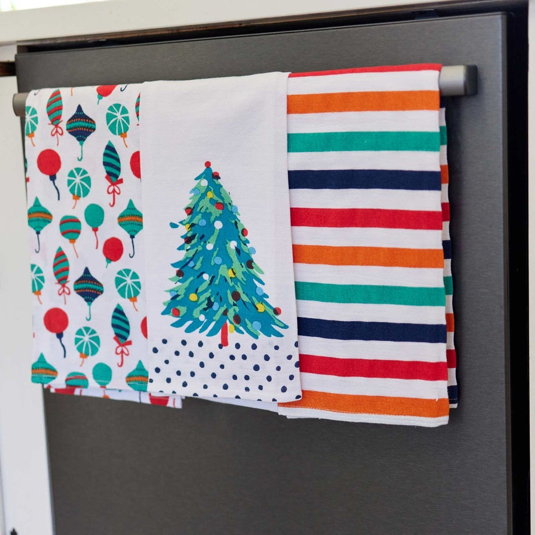 Festive Holiday Cotton Kitchen Towels(set of 3) - Perfect for Holiday Cheer Cotton Kitchen Towel - rockflowerpaper